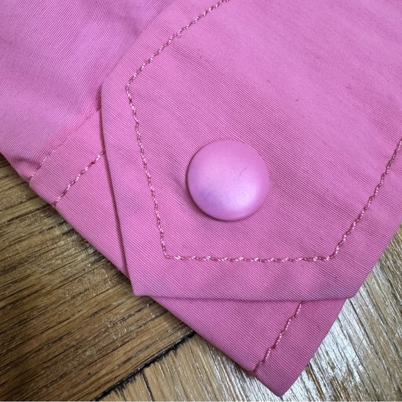 J Crew Perfect Lightweight Jacket Small Pink Orange Zip Hooded with Pockets - Picture 9 of 10